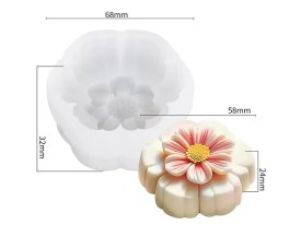 Molde silicona flor doble